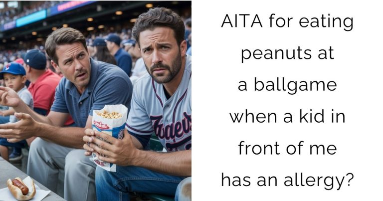 AITA for eating peanuts at a ballgame when a kid in front of me has an allergy?