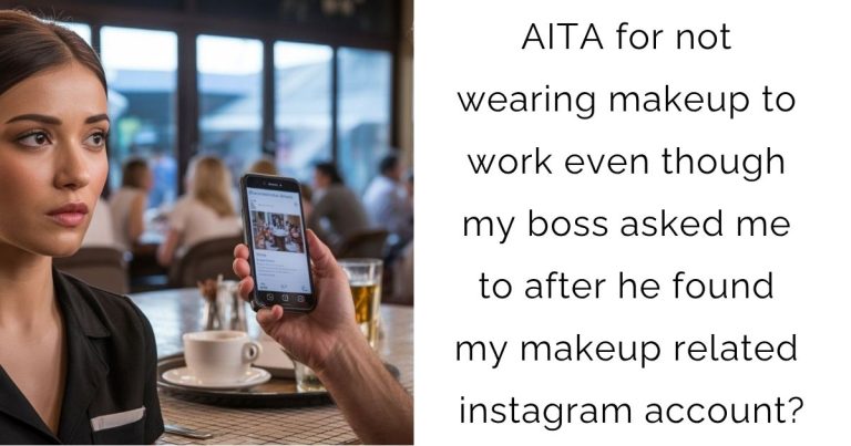 AITA for not wearing makeup to work even though my boss asked me to after he found my makeup related instagram account?