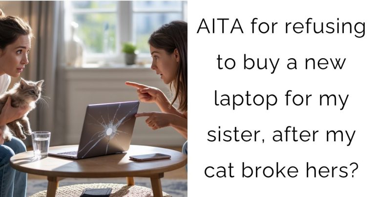 AITA for refusing to buy a new laptop for my sister, after my cat broke hers?