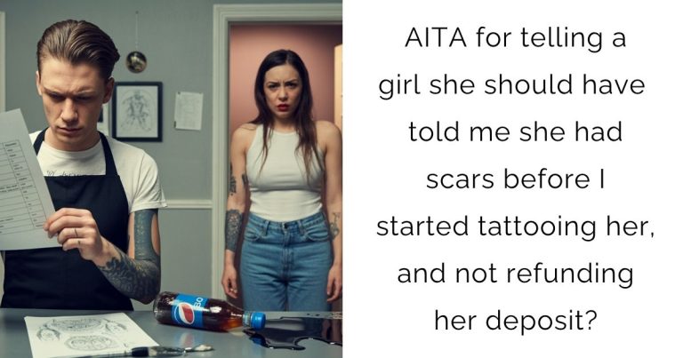 AITA for telling a girl she should have told me she had scars before I started tattooing her, and not refunding her deposit?