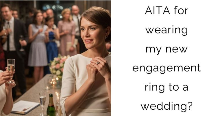 AITA for wearing my new engagement ring to a wedding?