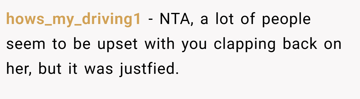 hows_my_driving1 − NTA, a lot of people seem to be upset with you clapping back on her, but it was justfied.