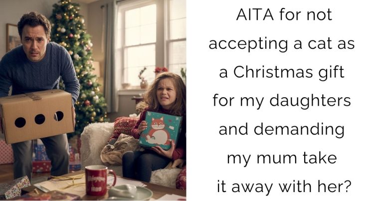 AITA for not accepting a cat as a Christmas gift for my daughters and demanding my mum take it away with her?
