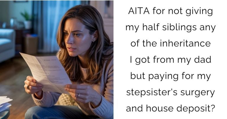 AITA for not giving my half siblings any of the inheritance I got from my dad but paying for my stepsister’s surgery and house deposit?