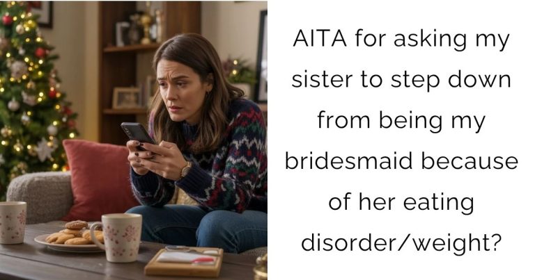 AITA for asking my sister to step down from being my bridesmaid because of her eating disorder/weight?