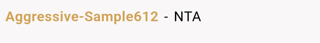 Aggressive-Sample612 − NTA