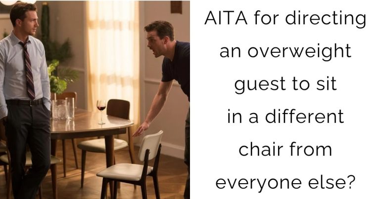 AITA for directing an overweight guest to sit in a different chair from everyone else?