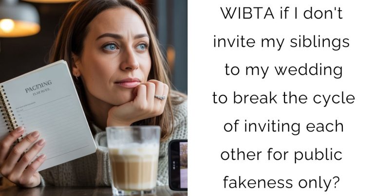 WIBTA if I don’t invite my siblings to my wedding to break the cycle of inviting each other for public fakeness only?