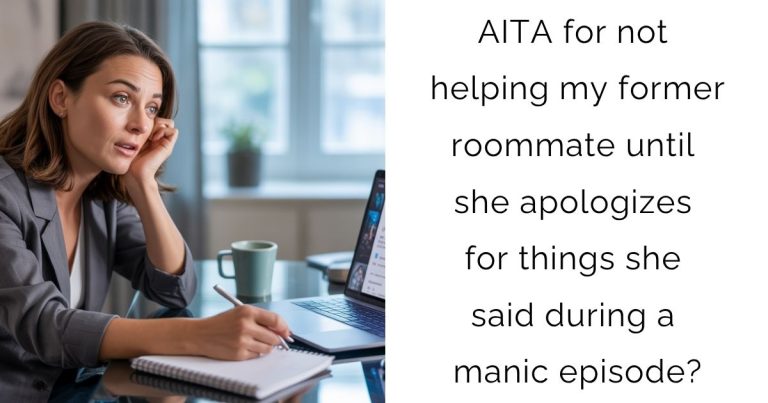 AITA for not helping my former roommate until she apologizes for things she said during a manic episode?