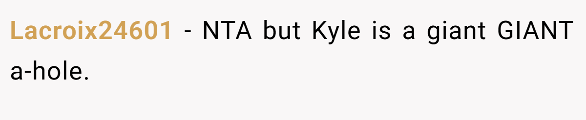 Lacroix24601 − NTA but Kyle is a giant GIANT a-hole.