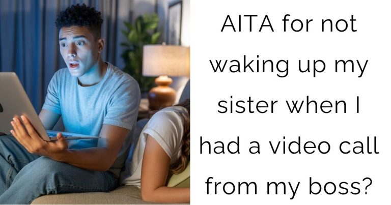 AITA for not waking up my sister when I had a video call from my boss?
