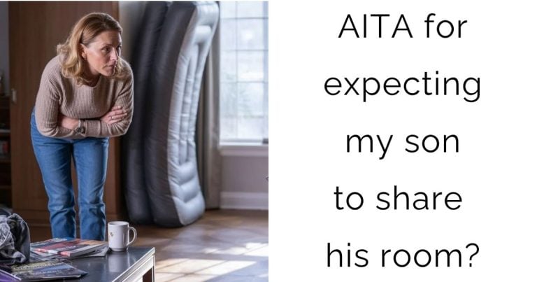 AITA for expecting my son to share his room?