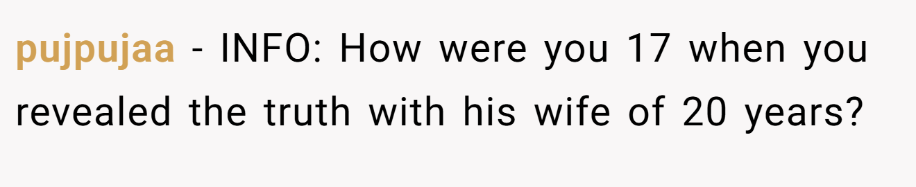pujpujaa - INFO: How were you 17 when you revealed the truth with his wife of 20 years?