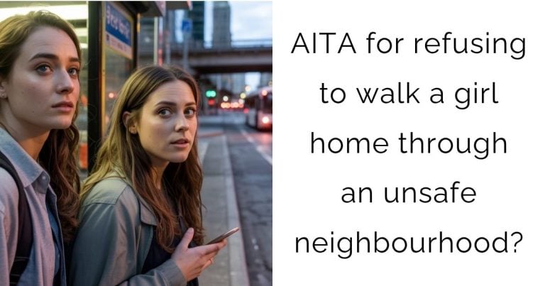 AITA for refusing to walk a girl home through an unsafe neighbourhood?