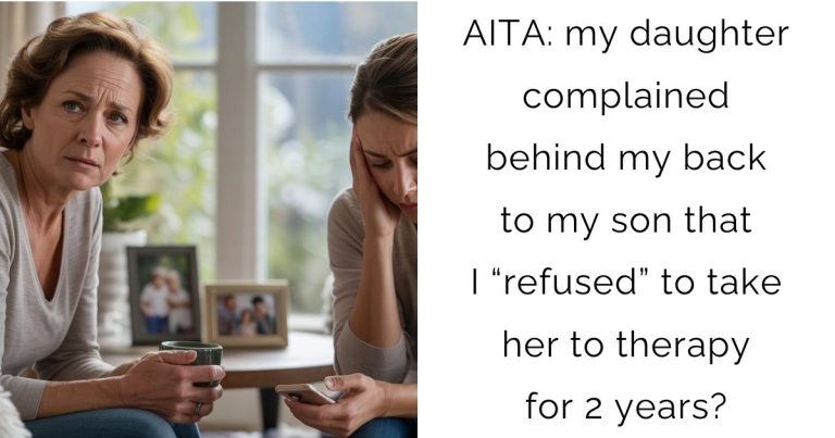 AITA: my daughter complained behind my back to my son that I “refused” to take her to therapy for 2 years?