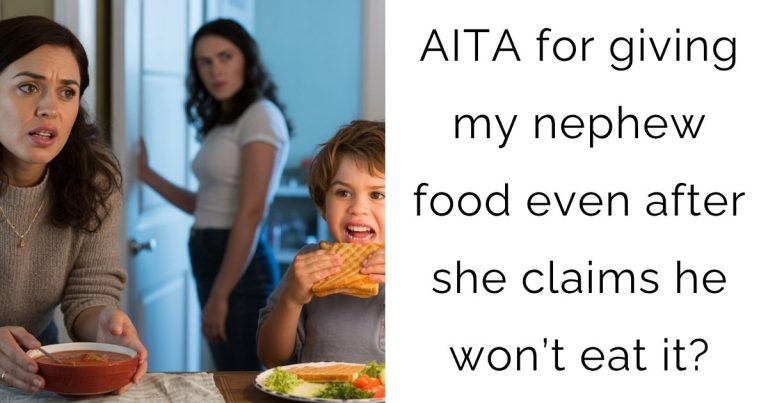 AITA for giving my nephew food even after she claims he won’t eat it?