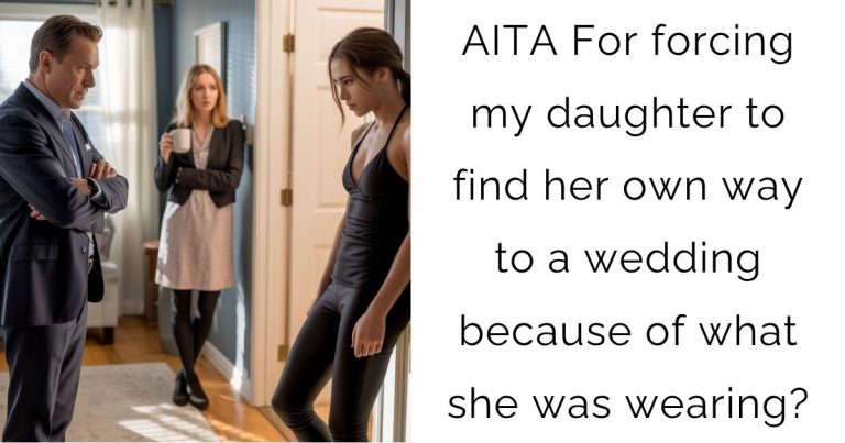 AITA For forcing my daughter to find her own way to a wedding because of what she was wearing?