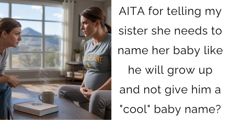 AITA for telling my sister she needs to name her baby like he will grow up and not give him a “cool” baby name?