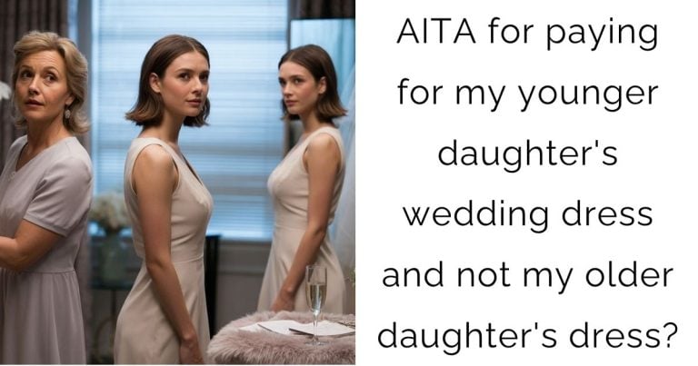 AITA for paying for my younger daughter’s wedding dress and not my older daughter’s dress?