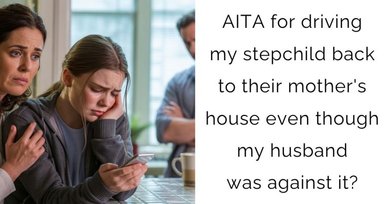 AITA for driving my stepchild back to their mother’s house even though my husband was against it?