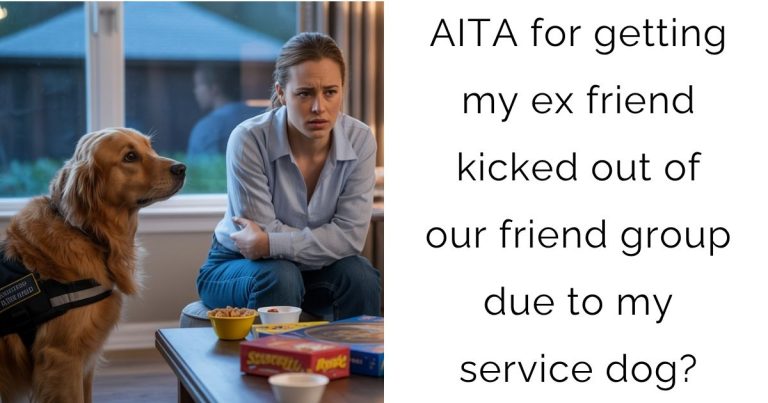 AITA for getting my ex friend kicked out of our friend group due to my service dog?