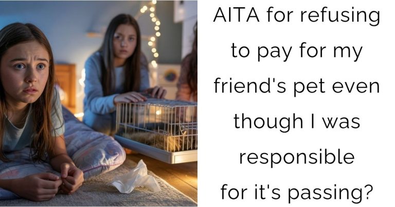 AITA for refusing to pay for my friend’s pet even though I was responsible for it’s passing?