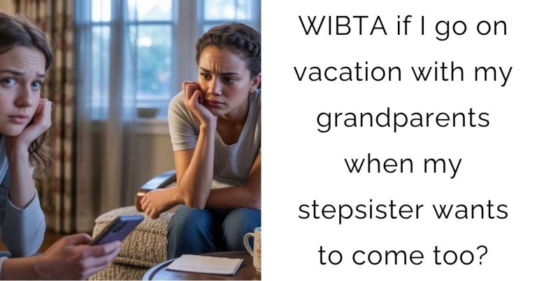 WIBTA if I go on vacation with my grandparents when my stepsister wants to come too?