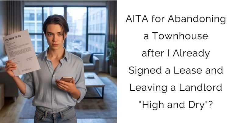 AITA for Abandoning a Townhouse after I Already Signed a Lease and Leaving a Landlord “High and Dry”?