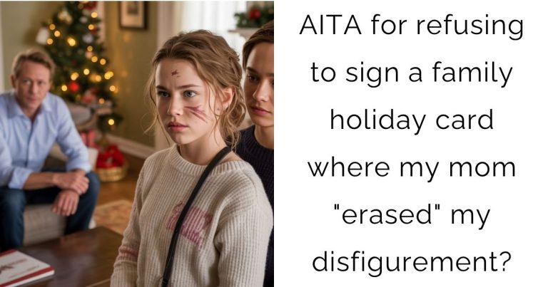 AITA for refusing to sign a family holiday card where my mom “erased” my disfigurement?