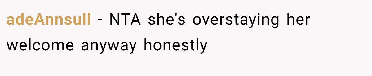 adeAnnsull - NTA she's overstaying her welcome anyway honestly