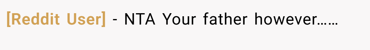 [Reddit User] − NTA Your father however……