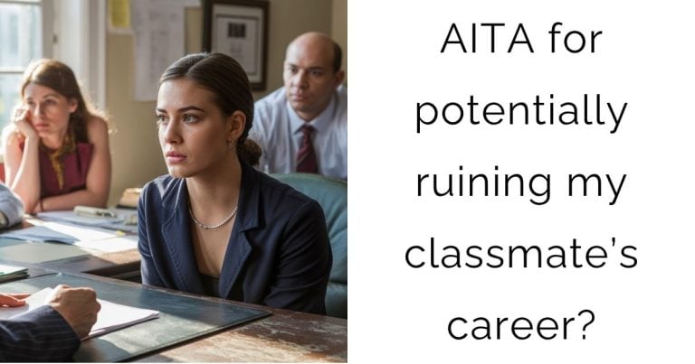 AITA for potentially ruining my classmate’s career?