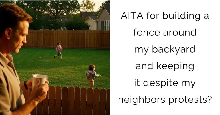AITA for building a fence around my backyard and keeping it despite my neighbors protests?