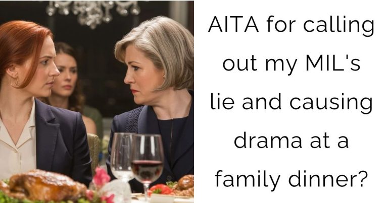 AITA for calling out my MIL’s lie and causing drama at a family dinner?