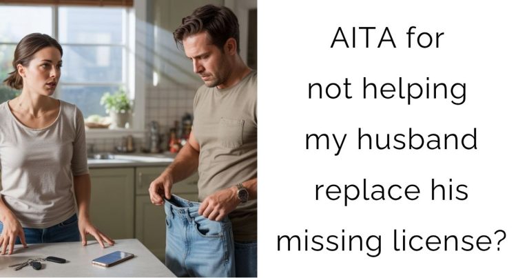AITA for not helping my husband replace his missing license?