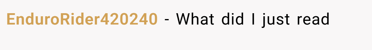 EnduroRider420240 − What did I just read
