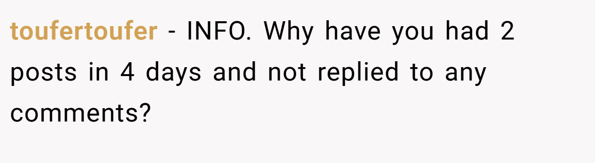 toufertoufer − INFO. Why have you had 2 posts in 4 days and not replied to any comments?