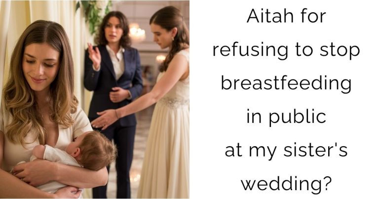Aitah for refusing to stop breastfeeding in public at my sister’s wedding?