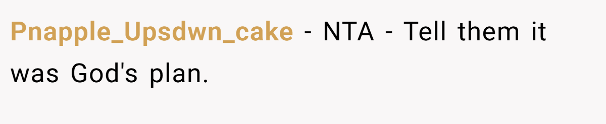 Pnapple_Upsdwn_cake − NTA - Tell them it was God's plan.