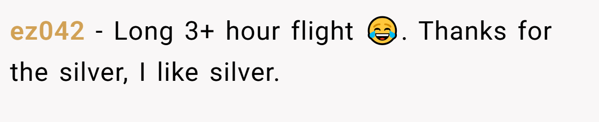 ez042 − Long 3+ hour flight 😂. Thanks for the silver, I like silver.