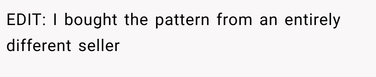 EDIT: I bought the pattern from an entirely different seller
