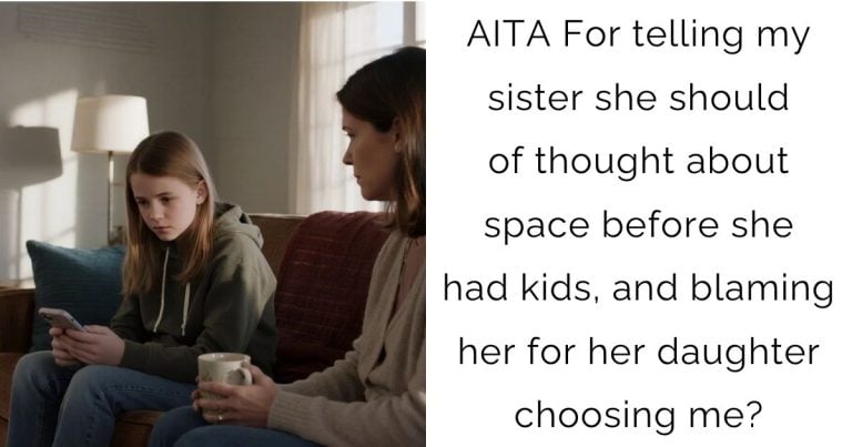 AITA For telling my sister she should of thought about space before she had kids, and blaming her for her daughter choosing me?