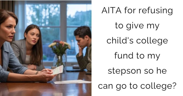 AITA for refusing to give my child’s college fund to my stepson so he can go to college?
