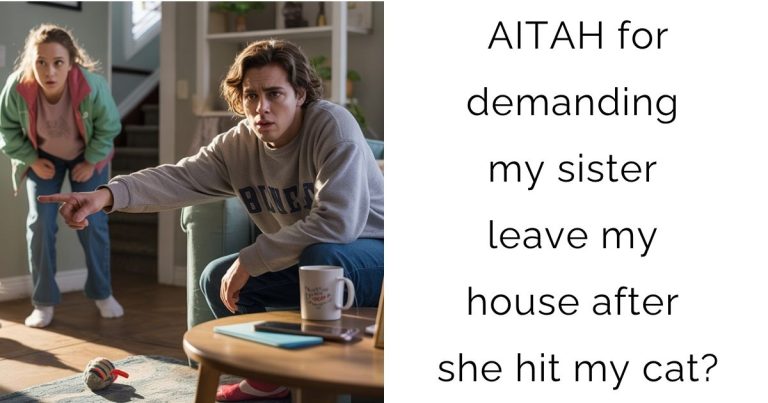 AITAH for demanding my sister leave my house after she hit my cat?