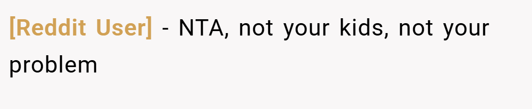 [Reddit User] − NTA, not your kids, not your problem