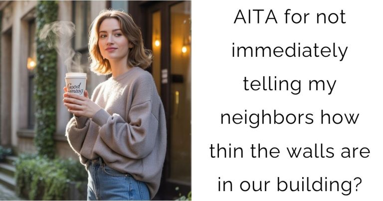 AITA for not immediately telling my neighbors how thin the walls are in our building?