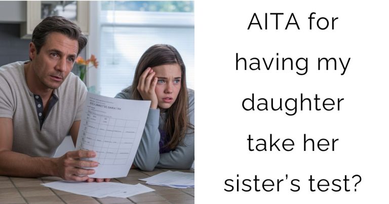 AITA for having my daughter take her sister’s test?