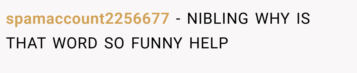spamaccount2256677 − NIBLING WHY IS THAT WORD SO FUNNY HELP