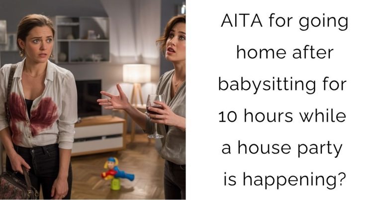 AITA for going home after babysitting for 10 hours while a house party is happening?