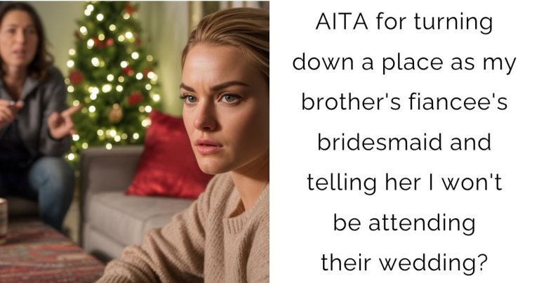 AITA for turning down a place as my brother’s fiancee’s bridesmaid and telling her I won’t be attending their wedding?